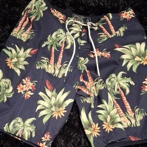 Abercrombie & Fitch Navy Tropical Print Board Shorts